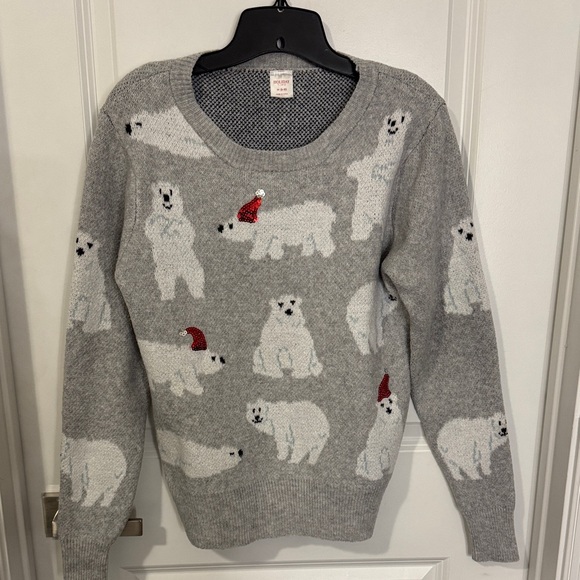 Holiday Time Festive Gray Sweater with Polar Bears - Picture 1 of 8